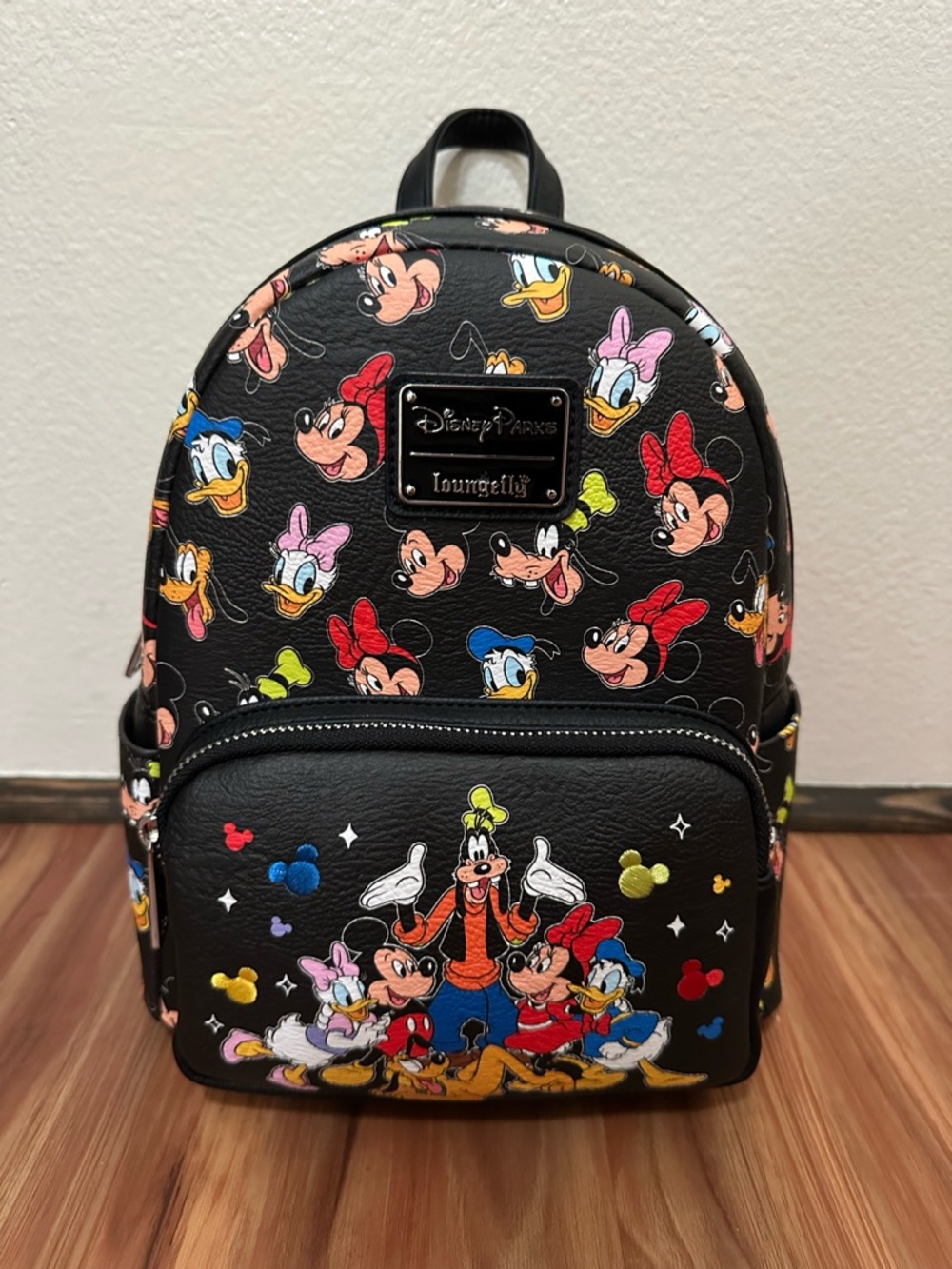 NWT Loungefly Disney Parks Mickey & Friends Fab 5 AOP Mini Backpack